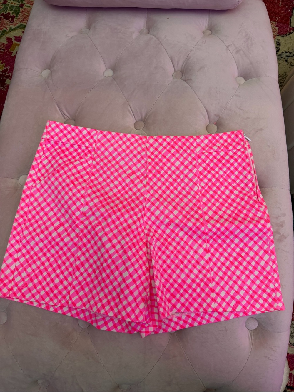 Lilly Pulitzer Hot Pink Gingham Bermuda Shorts